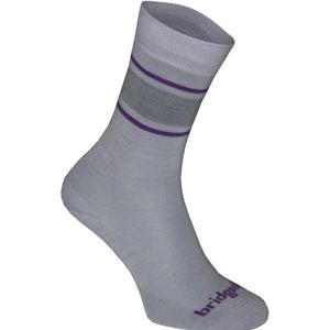 Ponožky Bridgedale Merino Sock / Liner grey/purple/065 L (7-8,5) UK