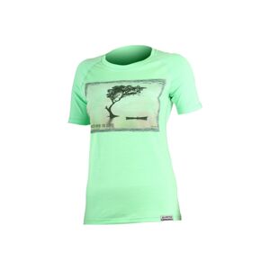 Lasting LAKE 6161 zelené vlnené merino tričko s tlačou Veľkosť: XL