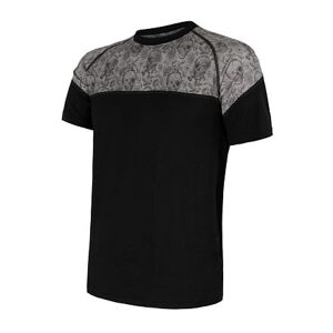 SENSOR MERINO IMPRESS pánske tričko kr.rukáv čierna / skulls Veľkosť: XL