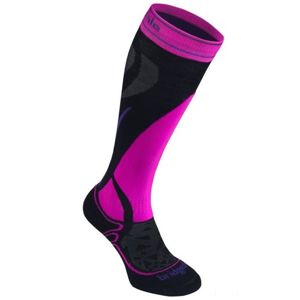 Ponožky Bridgedale Ski Midweight Women's black / fluo pink/077 L (7-8,5)