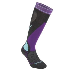 Ponožky Bridgedale Ski Midweight Women's graphite/purple/134 S (3-4,5)