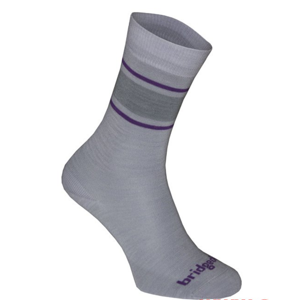 Ponožky Bridgedale Everyday Sock / Liner Merino Endurance Boot Women's lt.grey/purple/065 L (7-8 UK)