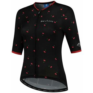 Luxusná dámsky cyklodres Rogelli FRUITY s krátkym rukávom, čierno-červený 010.065