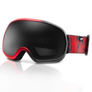 Spokey PARK lyžiarske okuliare čierno-červené