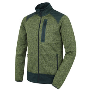Pánsky fleecový sveter na zips Husky alan M zelená / čiernozelená XXL