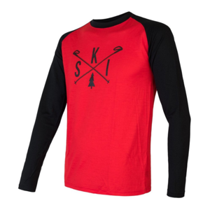 Pánske tričko Sensor Merino Active PT Ski červená-čierna XXL
