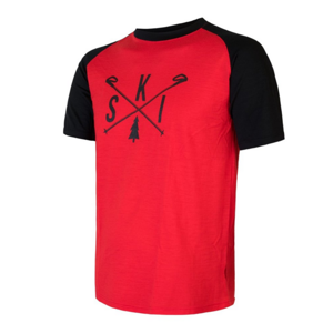 Pánske tričko Sensor Merino Active PT Ski červená-čierna XXL