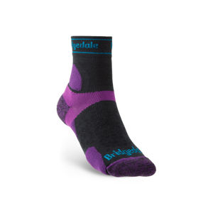 Ponožky Bridgedale TRAIL RUN UL T2 MS 3/4 CREW WQUEEN OF DARKNESS'S Charcoal/Purple/260 S (3-4,5)