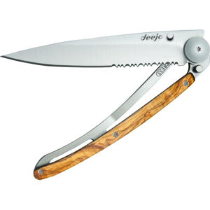 Vreckový nôž Deejo 1CB505 Zúbkovanie 37g, Titan, Coralwood