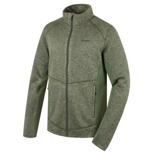 Husky  Alan M khaki, XL Pánsky fleecový sveter na zips