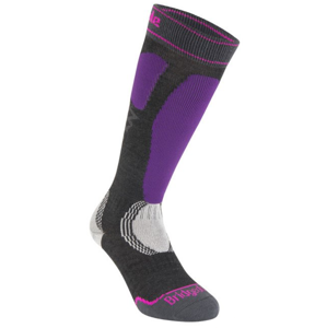 Ponožky Bridgedale Ski Easy On Women's graphite/purple/134 M (5-6,5)
