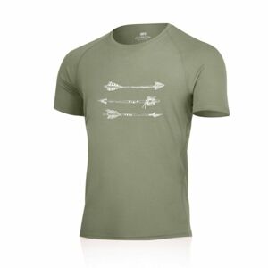 Pánske merino tričko s tlačou Lasting AROW-6666 zelené XXL