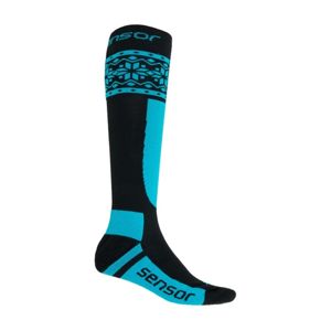 Ponožky Sensor Thermosnow NORWAY čierna / modrá 17200089 3/5 UK