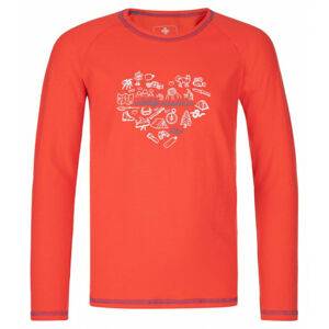 Detské bavlnené tričko s dlhým rukávom Kilpi VANILA-JG koralové 146